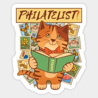 Stamp Collector Philatelist Cat Sticker